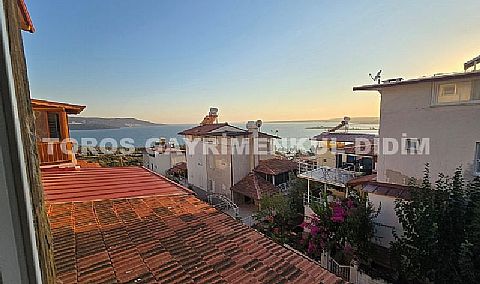 Didim Akbükte deniz manzaralı eşyalı satılık yazlık 