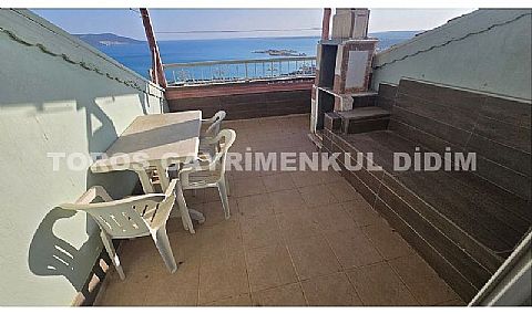 Didim Akbük'te Full Deniz Manzaralı, Eşyalı, Havuz Cepheli Dubleks Daire