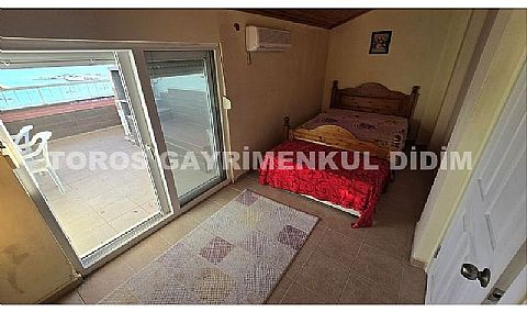 Didim Akbük'te Full Deniz Manzaralı, Eşyalı, Havuz Cepheli Dubleks Daire
