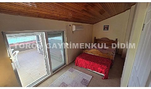 Didim Akbük'te Full Deniz Manzaralı, Eşyalı, Havuz Cepheli Dubleks Daire