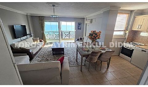 Didim Akbük'te Full Deniz Manzaralı, Eşyalı, Havuz Cepheli Dubleks Daire
