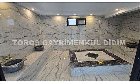 didimde 526m2 arsa içinde satılık full eşyalı saunalı hamamlı havuzlu 4+1 müstakil villa